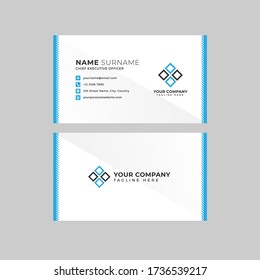 Professional Business Card Vector Template with Name Placeholder, Position, Address, Website, Phone Number and Logo Placeholder
