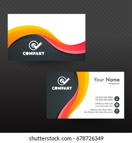 Professional Business Card or Visiting Card design with abstract waves.