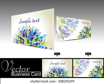 Professional business card or visiting card, flower design in creamy background, EPS-10.vector illustration