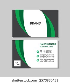 Professional Business Card With Wavy Shape