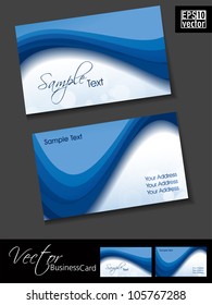 Professional business cards, template or visiting card set. Artistic wave effect, blue color, abstract corporate look, EPS 10 Vector illustration.