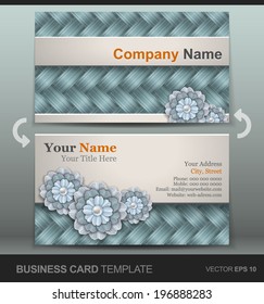 Professional business cards, template or visiting card set.