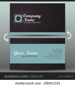 Professional business cards, template or visiting card set.