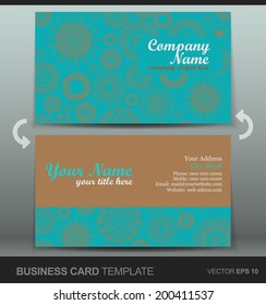 Professional business cards, template or visiting card set.