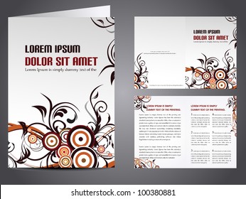 Professional business catalog template or corporate brochure design with inner pages for document, publishing, print and presentation. Vector illustration in EPS 10.