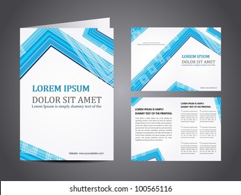 Professional business catalog template or corporate brochure design with inner pages for document, publishing, print and presentation. Vector illustration in EPS 10.