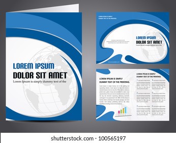 Professional business catalog template or corporate brochure design with inner pages for document, publishing, print and presentation. Vector illustration in EPS 10.