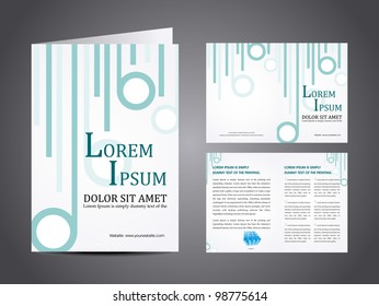 Professional business catalog template or corporate 3 fold brochure design for document, publishing, print and presentation. Vector illustration in EPS 10.