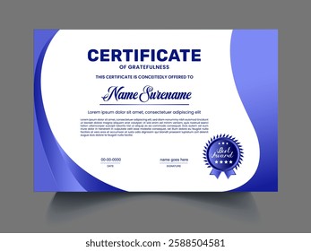 Professional business Certificate design template 