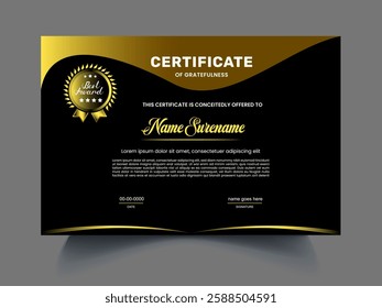 Professional business Certificate design template 
