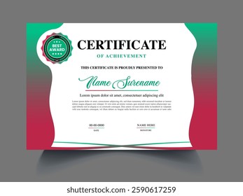 Professional business Certificate design template 