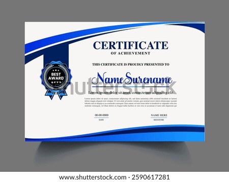 Professional business Certificate design template 