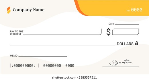 Plantilla de comprobación profesional de negocio. Cheque de dinero en blanco para vectores