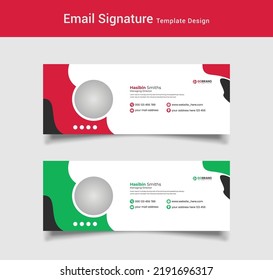 Professional business and corporate email signature with an author photo place. Modern and minimalist layout design