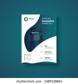Professional business corporate modern minimal clean advertising flyer design or brochure cover template