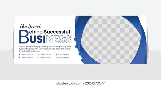 Professional business  cover page timeline web ad banner template with photo place modern layout white background and text design