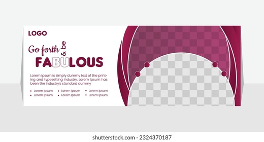 Professional business  cover page timeline web ad banner template with photo place modern layout white background and text design