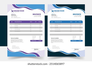 Professional Business And Creative Invoice Design.