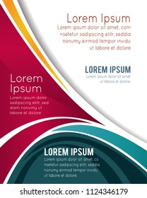 Professional business design layout template or corporate banner design. Magazine cover, publishing and print presentation. Abstract vector background.