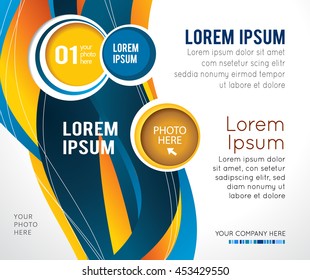 Professional business design layout template or corporate banner design. Magazine cover, publishing and print presentation. Abstract vector background.