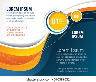 Professional business design layout template or corporate banner design. Magazine cover, publishing and print presentation. Abstract vector background.