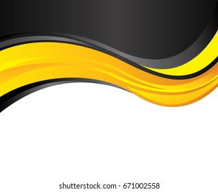 Abstract Yellow Black Wave Background Design Stock Vector (Royalty Free ...