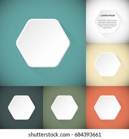 Professional business design layout template background vector. Magazine cover, publishing and print presentation. Color options and long shadow.