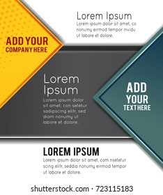 Professional business design layout template or corporate banner design. Magazine cover, publishing and print presentation. Abstract vector background.