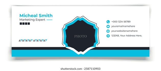 Professional business email signature design template with a modern and corporate look. Modern business email signature template design.