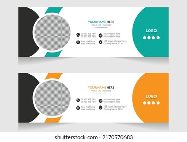 Professional Business Email signature template or email footer and personal social media cover templates 
