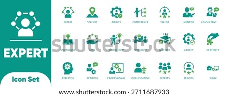 Professional Business Expertise and Consulting Vector Icon Set