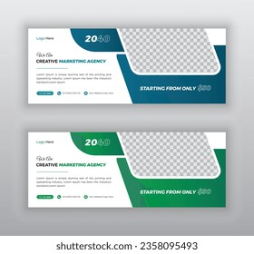 Professional business facebook cover page timeline web ad banner template. Marketing agency facebook cover and banner template. vector illustration.