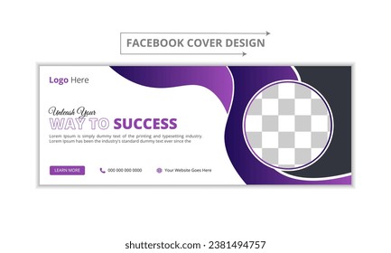 Portada profesional de facebook página línea de tiempo web y plantilla de banner con lugar de foto diseño moderno fondo blanco y diseño de forma y texto rojo vivo, plantilla de banner de seminarios web de marketing en línea