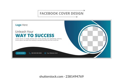 Portada profesional de facebook página línea de tiempo web y plantilla de banner con lugar de foto diseño moderno fondo blanco y diseño de forma y texto rojo vivo, plantilla de banner de seminarios web de marketing en línea