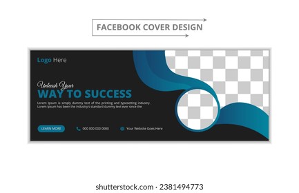 Portada profesional de facebook página línea de tiempo web y plantilla de banner con lugar de foto diseño moderno fondo blanco y diseño de forma y texto rojo vivo, plantilla de banner de seminarios web de marketing en línea