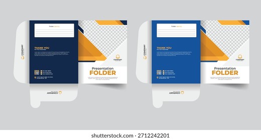Profesional de Plantillas de carpetas de archivos de negocio para la marca, marketing y presentación de archivos corporativos.
