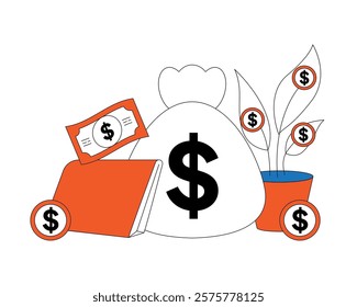 Professional business and finance vector illustration. Perfect for websites, presentations, and marketing materials.	