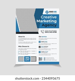 Professional Business Flyer design, Modern Cover layout Design With Marketing Agency, Corporate Business flyer template, colorful scheme template in A4 size