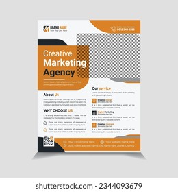 Professional Business Flyer design, Modern Cover layout Design With Marketing Agency, Corporate Business flyer template, colorful scheme template in A4 size