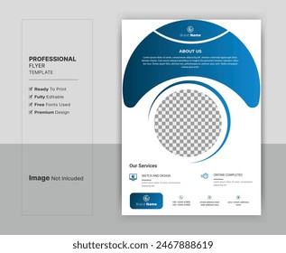 Plantilla de volante de negocios de Profesional. Tamaño A4, totalmente editable. Fácil de personalizar.