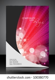 Professional business flyer template or corporate banner design in dark and brigt colors with space for your text, can be use for publishing, print and presentation. Vector illustration in EPS 10.