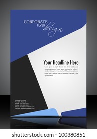 Professional business flyer template or corporate banner design in dark and bright colors with space for your text, can be use for publishing, print and presentation. Vector illustration in EPS 10.