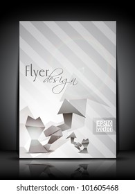 Professional business flyer template or corporate banner design in grey color for publishing, print and presentation. Vector illustration in EPS 10.