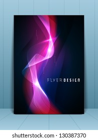 Professional business flyer template or corporate banner wave pattern for publishing, print and presentation.