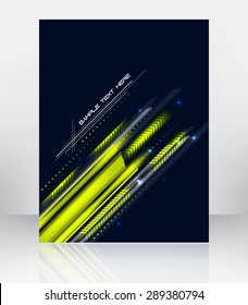Professional business flyer template, corporate banner or brochure with technological pattern/vector illustration