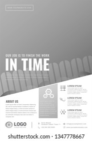 Professional business of the gray flyer. Vector illustration.