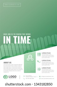 Professional business of the green flyer. Vector illustration.