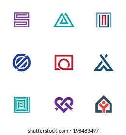 Professional Business Icon Set Digital Age Logo Office Package