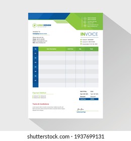 Professional Business Invoice Design Template | Vector Illustration