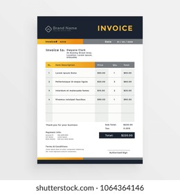 professional business invoice template design